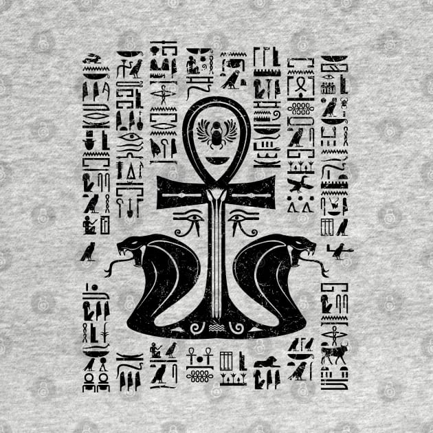 Egyptian cross ankh with Uraeus the Cobra by Nartissima